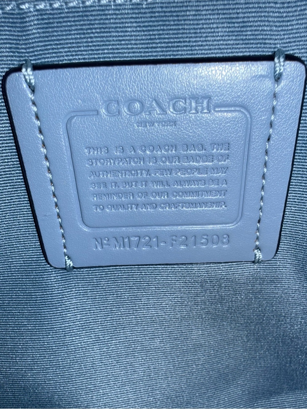 Coach Metallic Blue Mini Bennett Satchel Crossbody Bag Leather - Picture 13 of 15